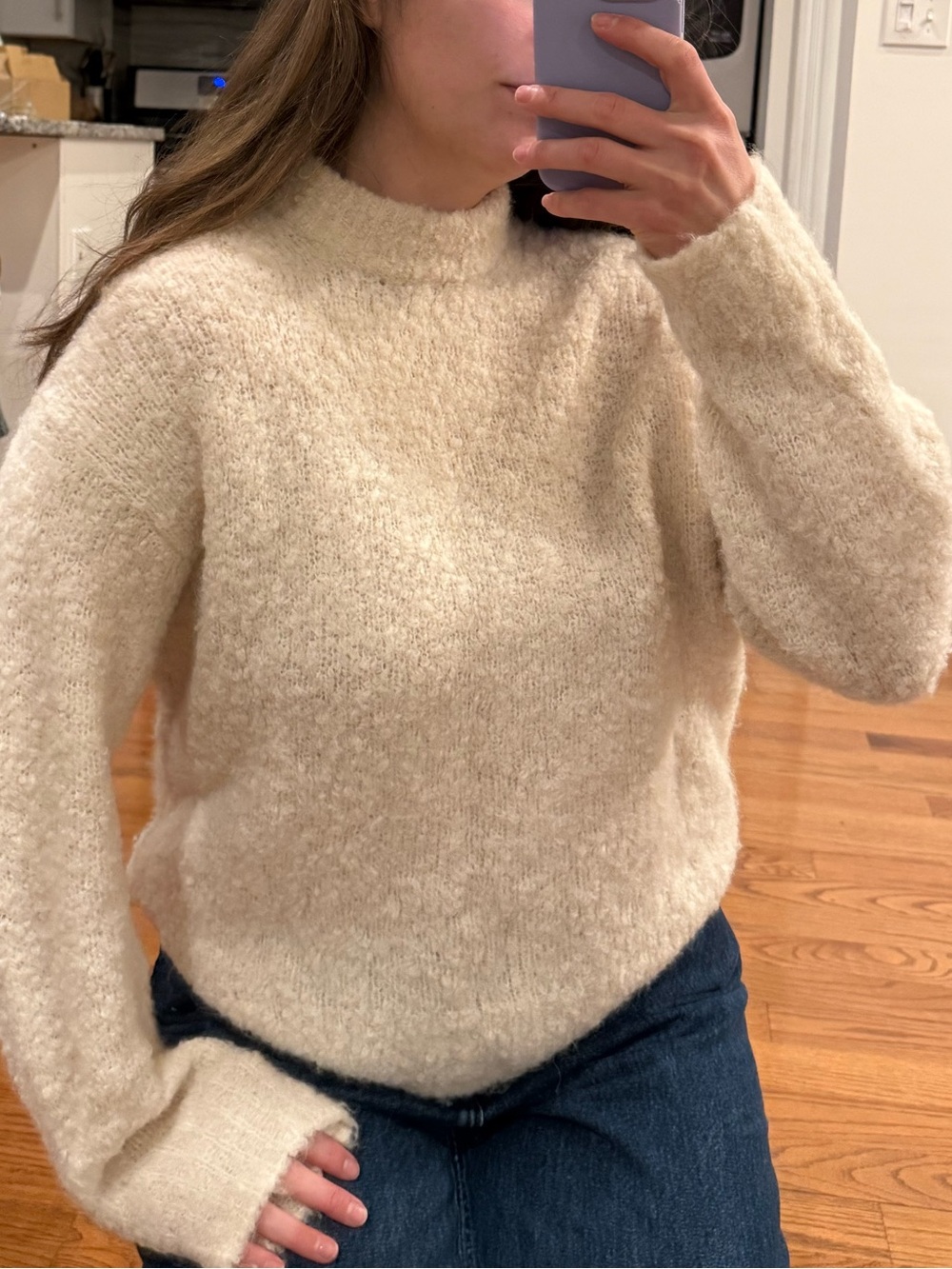 Madewell Cream Mock-Neck Women’s Sweater